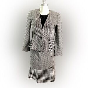 Talbots Black and White Houndstooth Suit